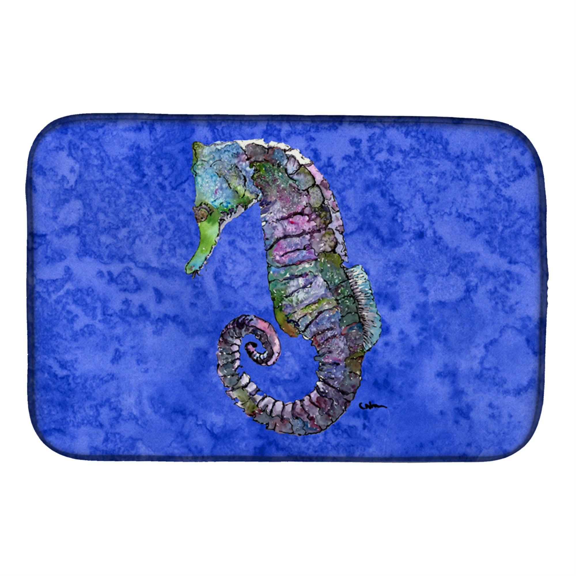Caroline'S Treasures Seahorse Dish Drying Mat, 14 X 21, Multicolor