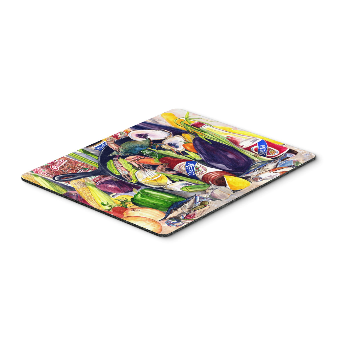 Caroline'S Treasures Crystal Hot Sauce With Camellia Beans And Black Skillet Mouse Pad/Trivet (8641Mp)