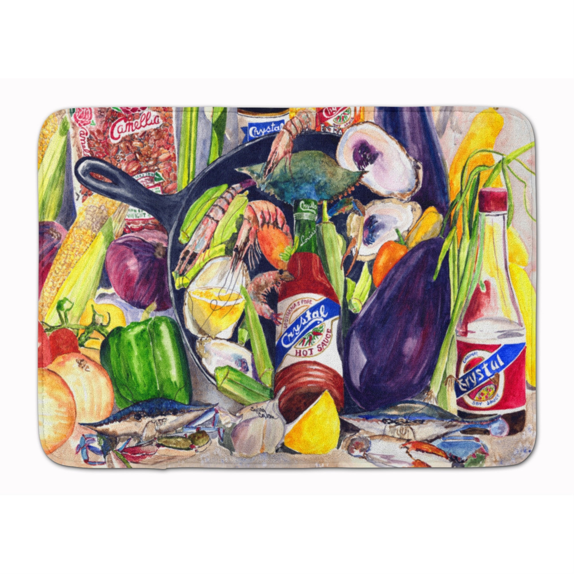 Caroline'S Treasures Crystal Hot Sauce With Camellia Beans Floor Mat, 19 X 27, Multicolor