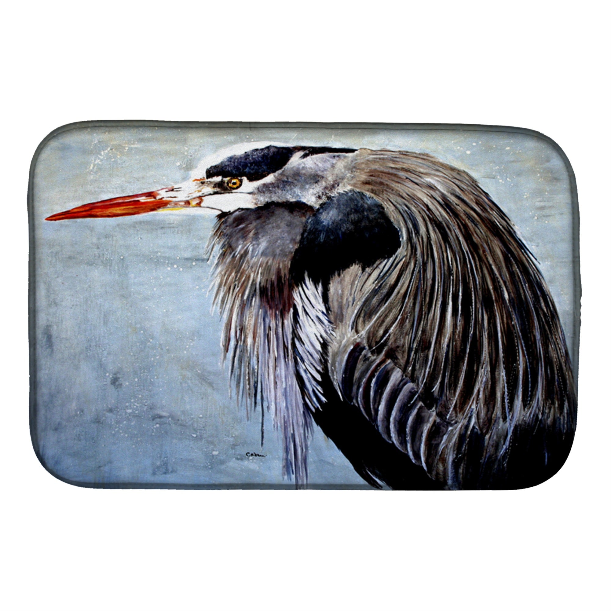 Caroline'S Treasures Blue Heron Dish Drying Mat, 14 X 21, Multicolor