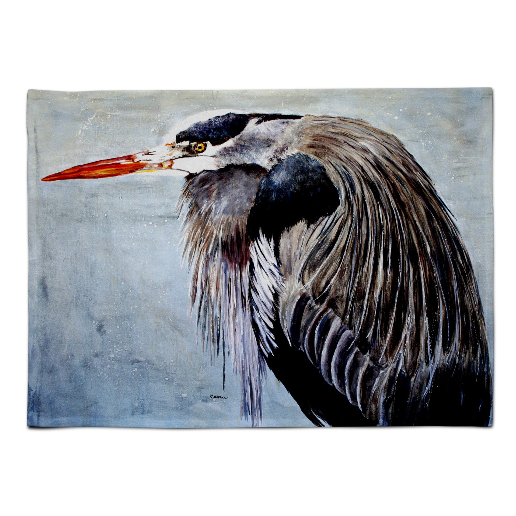 Caroline'S Treasures 8652Plmt Blue Heron Fabric Placemat, Multicolor