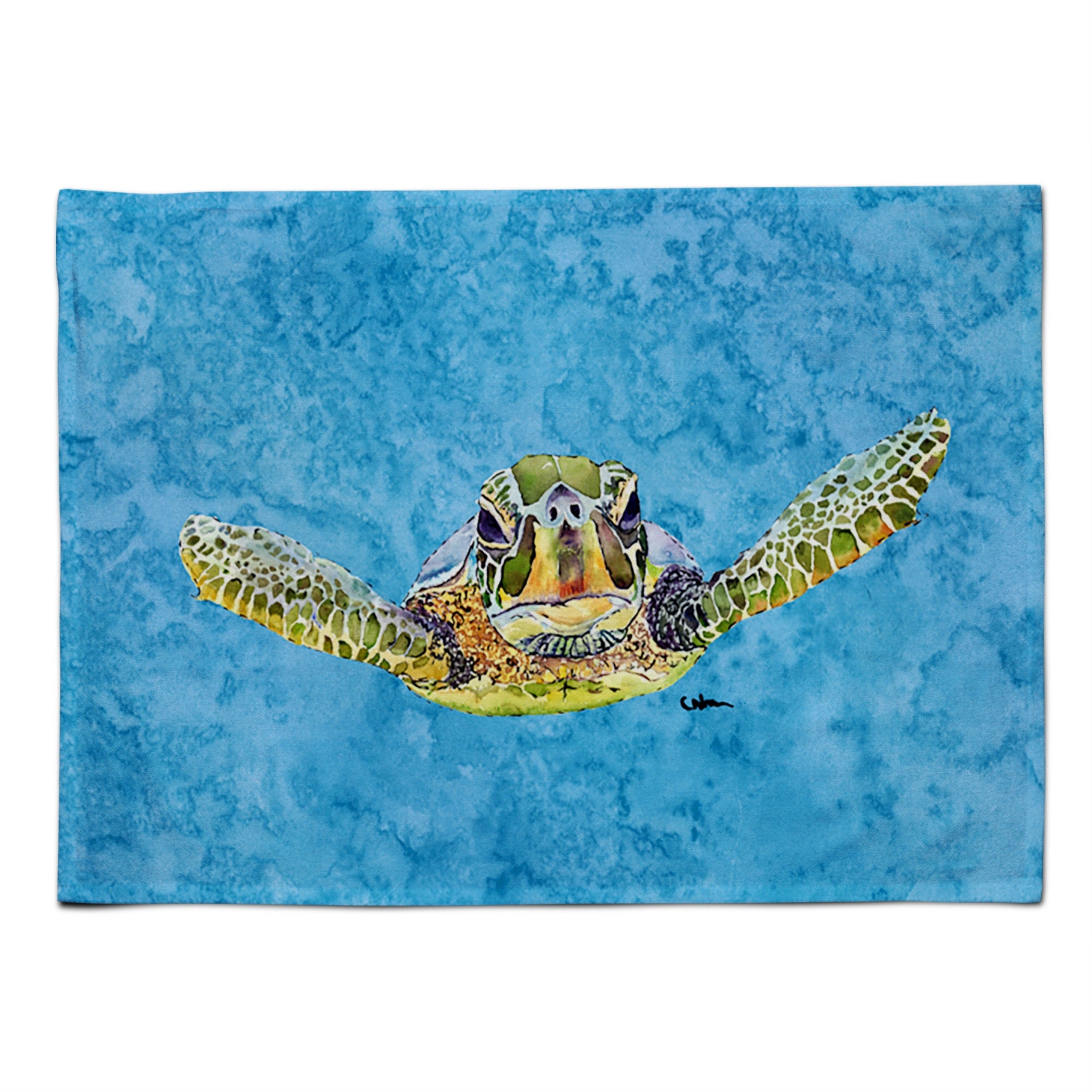 Caroline'S Treasures 8653Plmt Turtle Coming At You Fabric Placemat, Multicolor