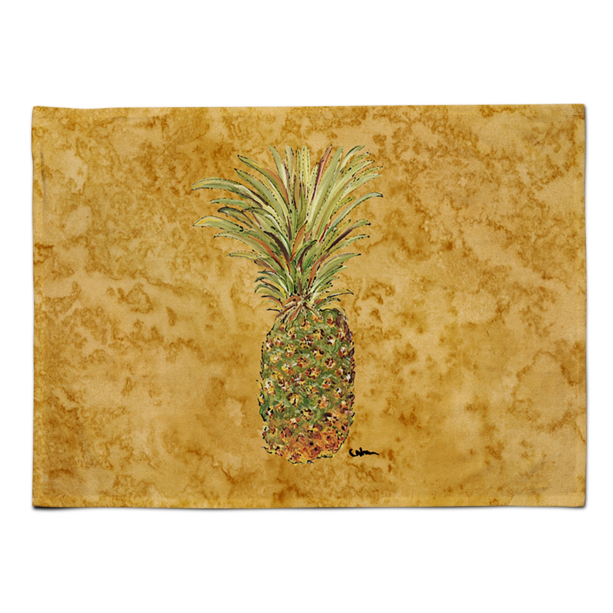 Caroline'S Treasures 8654Plmt Pineapple Fabric Placemat, Multicolor