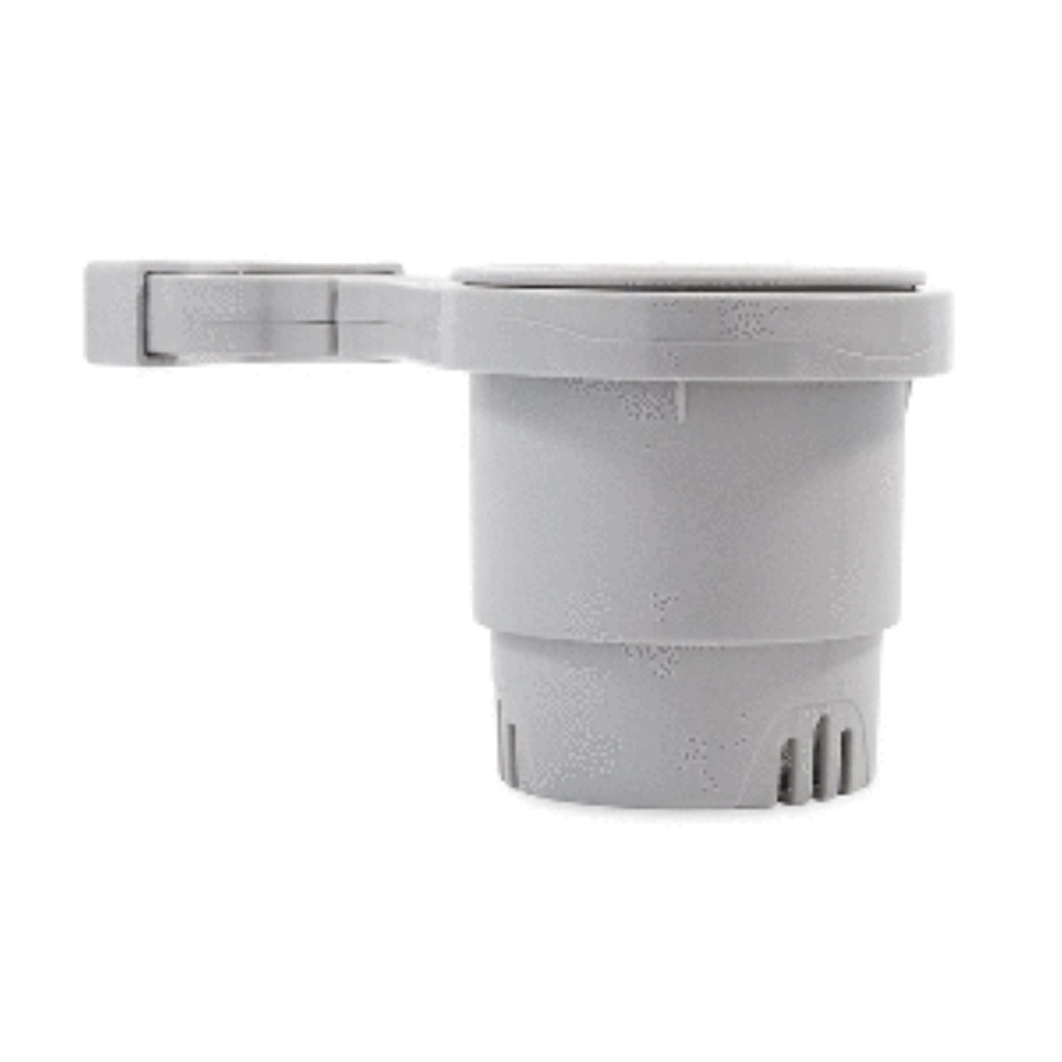Camco Clamp-On Rail Mounted Cup Holder - Small For Up To 1-1/4' Rail - Grey