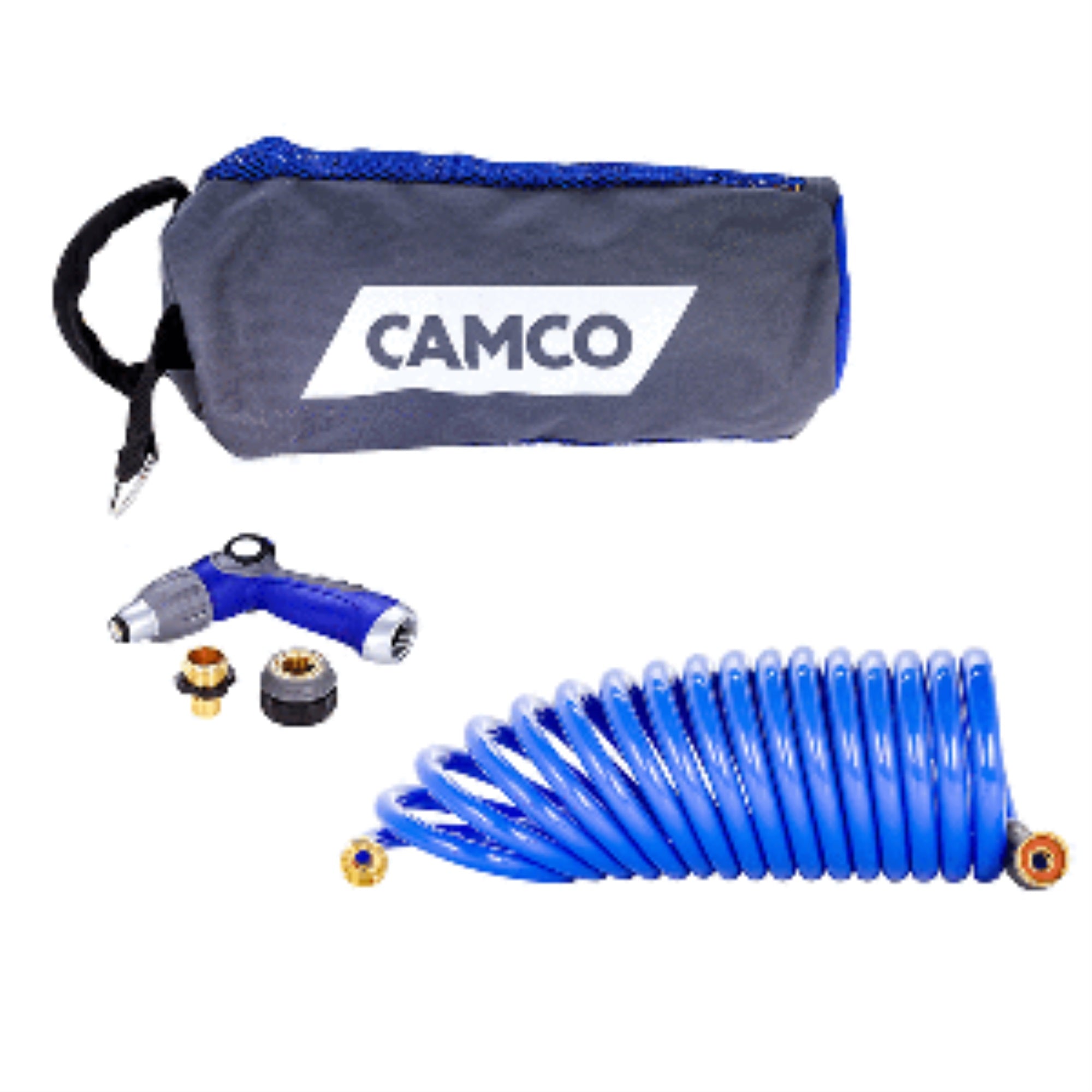 Camco 20' Coiled Hose &Amp; Spray Nozzle Kit
