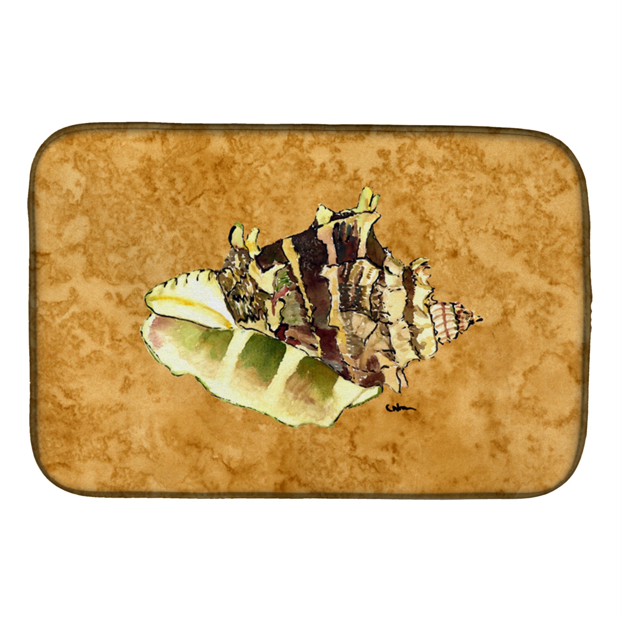 Caroline'S Treasures Shell Dish Drying Mat, 14 X 21, Multicolor