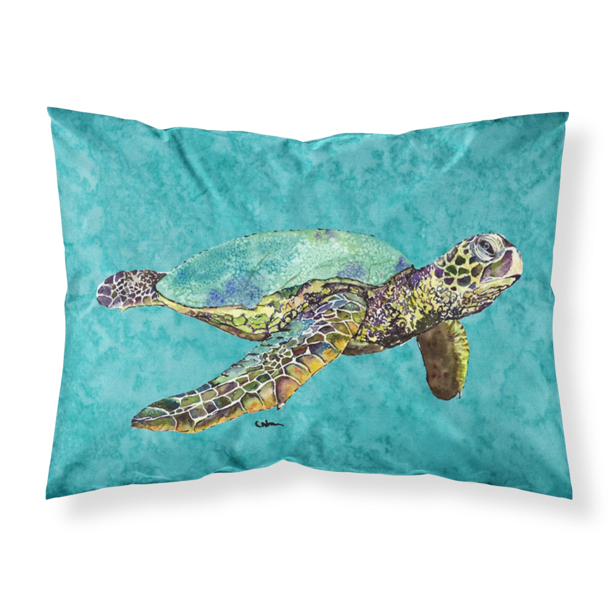 Caroline'S Treasures 8659Pillowcase Turtle Swimming Moisture Wicking Fabric Standard Pillowcase, Large, Multicolor