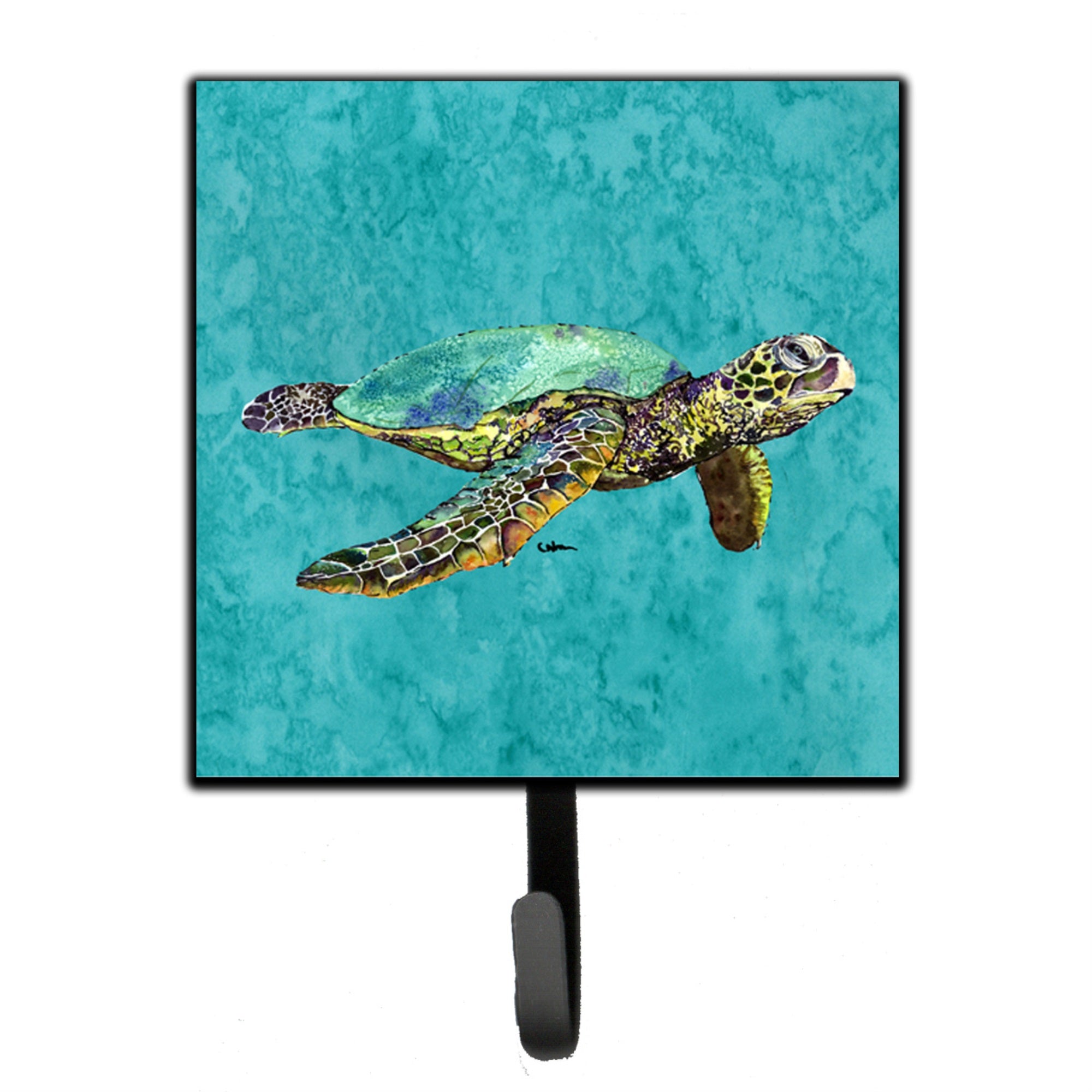 Caroline'S Treasures 8659Sh4 Turtle Leash Holder Or Key Hook, Small, Multicolor