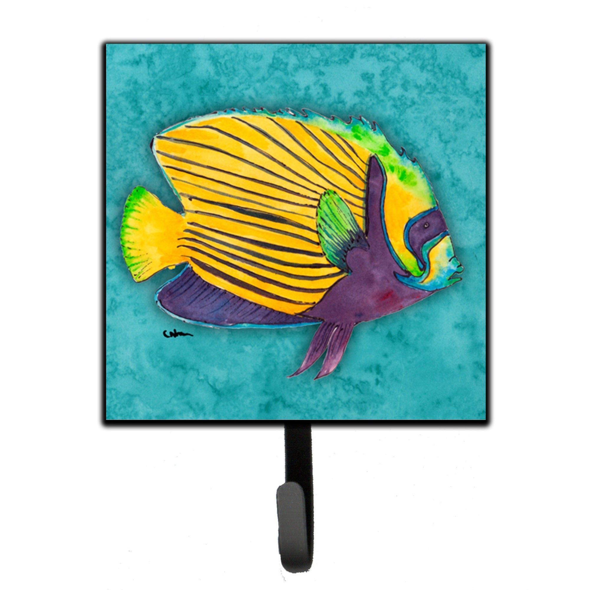 Caroline'S Treasures 8674Sh4 Tropical Fish Leash Holder Or Key Hook, Small, Multicolor