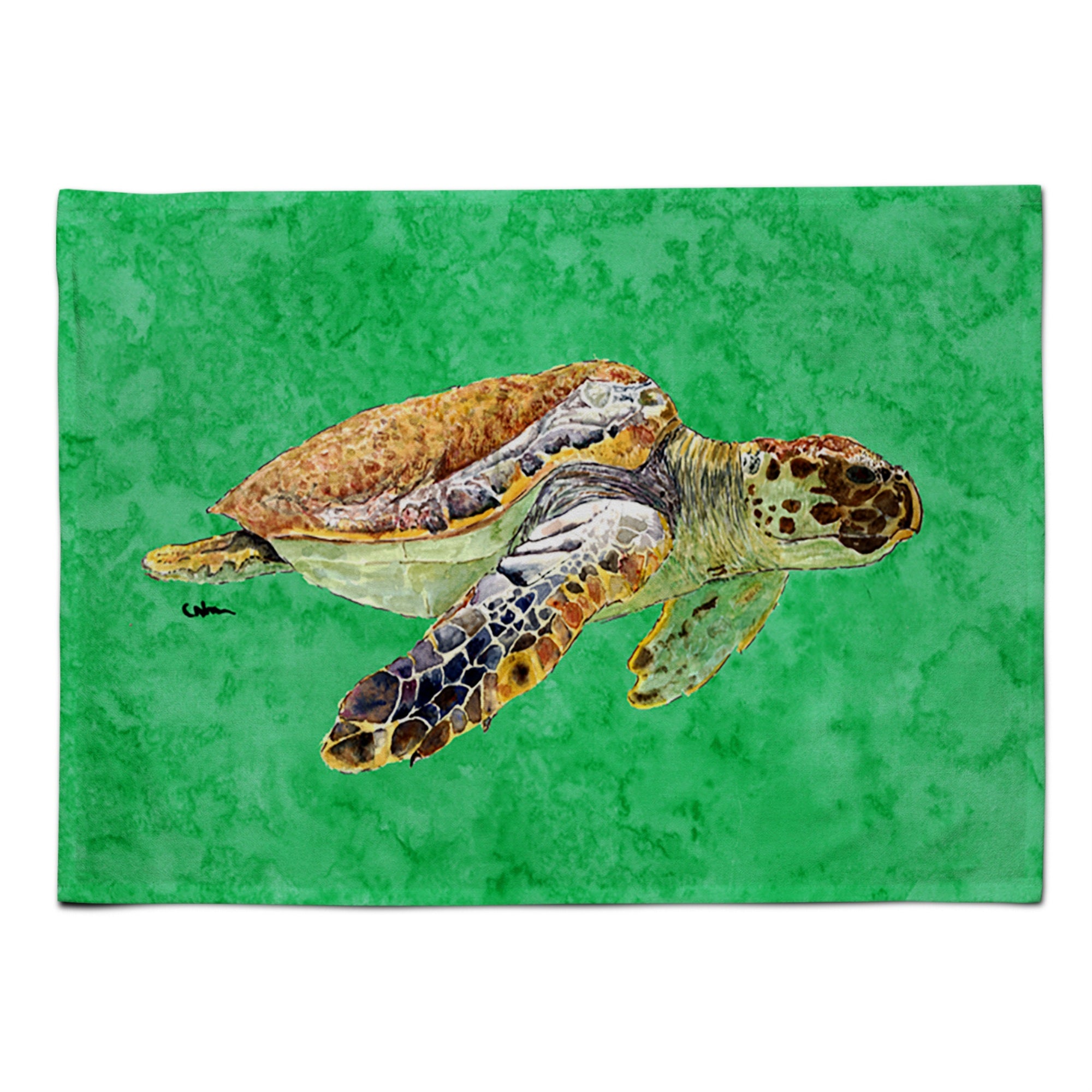 Caroline'S Treasures 8675Plmt Turtle Swim 2 Fabric Placemat, Multicolor