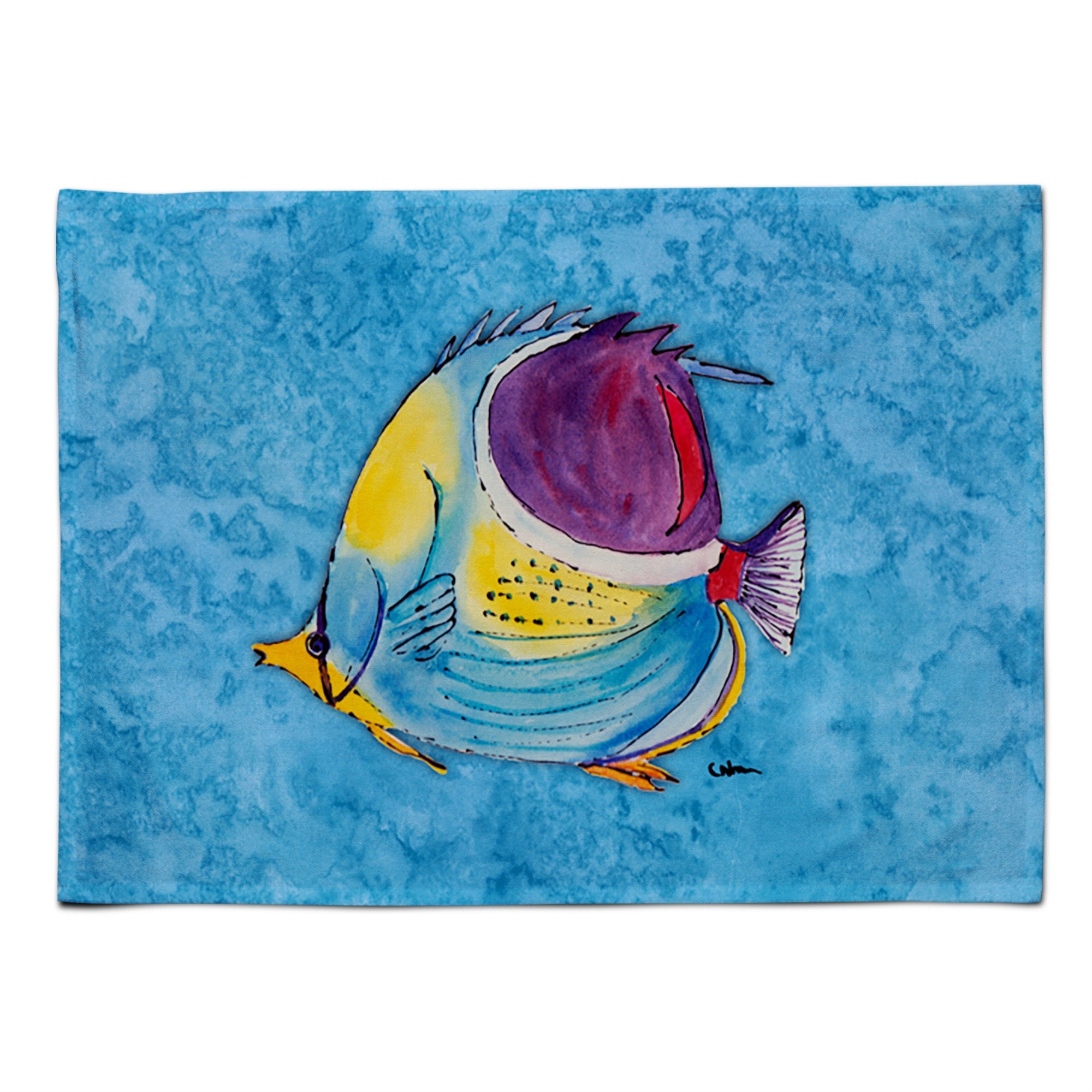 Caroline'S Treasures 8676Plmt Fish Tropical Fabric Placemat, Multicolor
