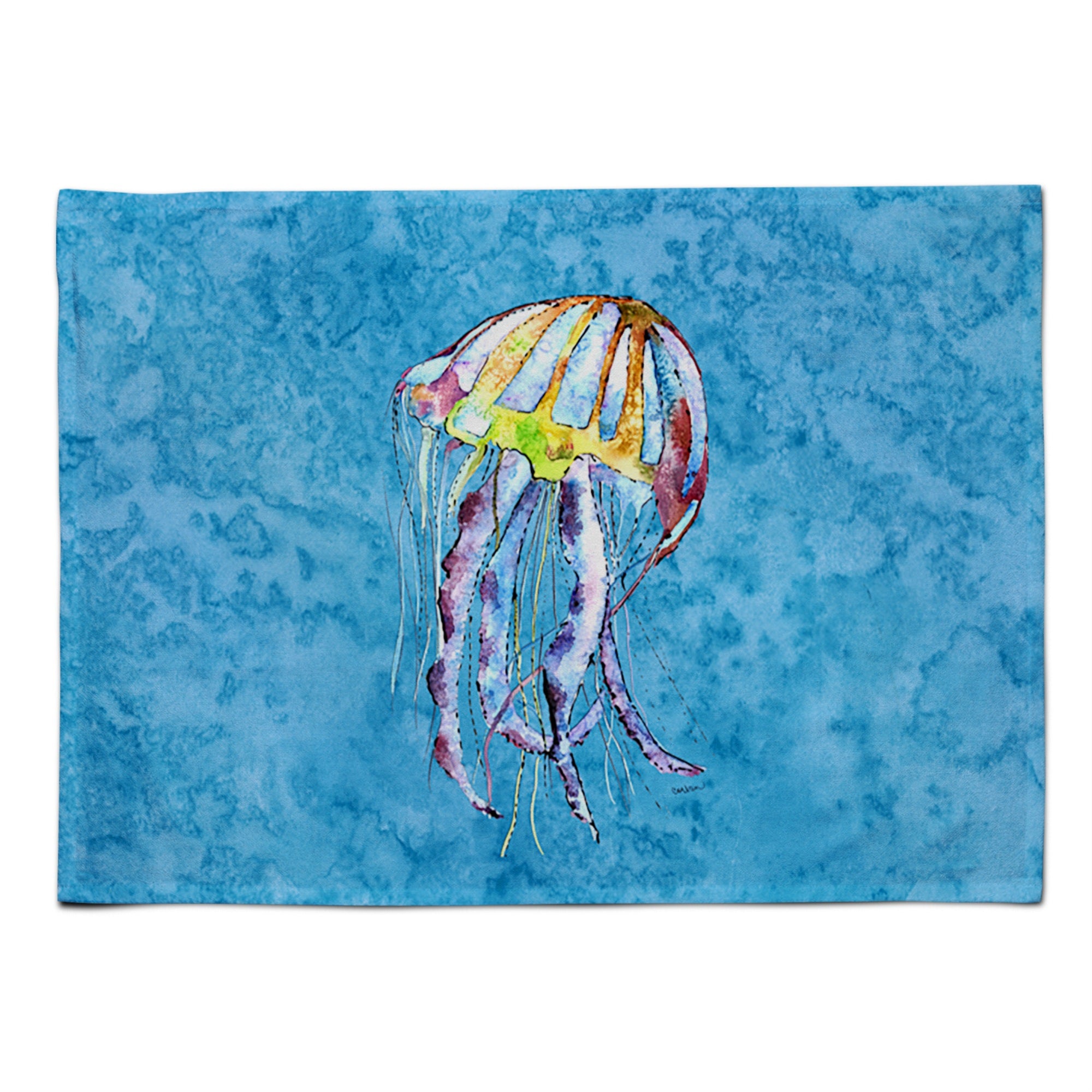 Caroline'S Treasures 8682Plmt Jellyfish Fabric Placemat, Multicolor