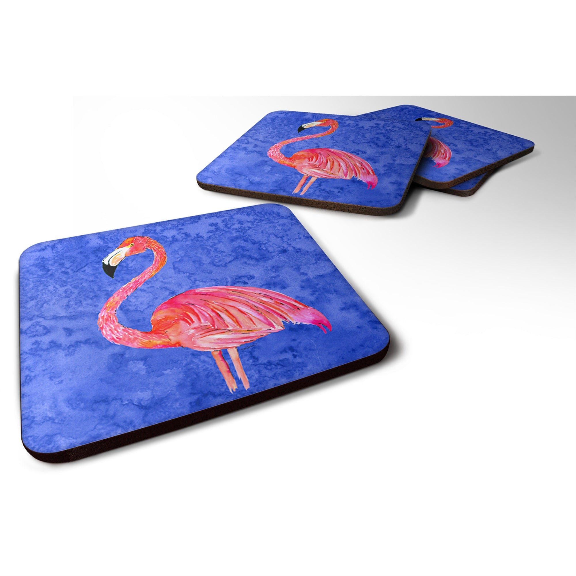 Caroline'S Treasures 8685Fc Flamingo Foam Coasters (Set Of 4), 3.5 H X 3.5 W, Multicolor