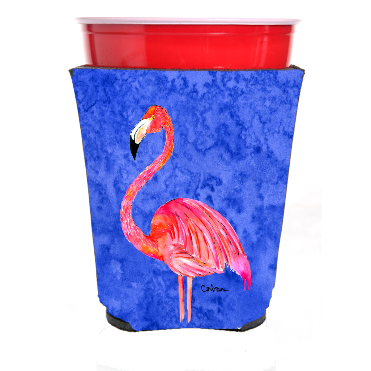 Bird - Flamingo  Red Solo Cup Beverage Insulator Hugger