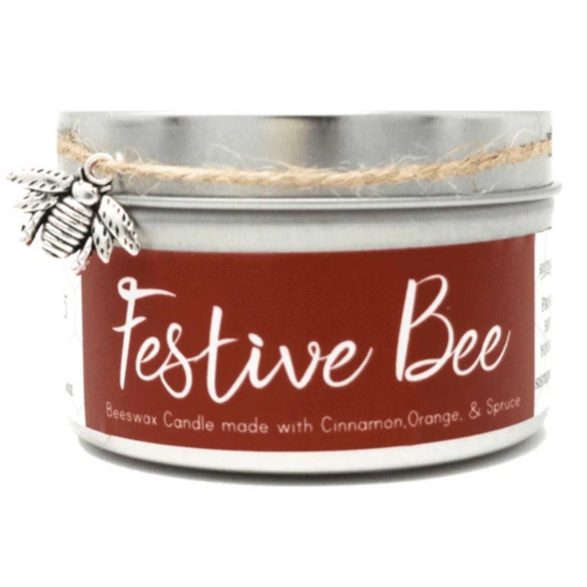 Beeswax Candle - Festive Bee (With Cinnamon, Orange & Spruce)