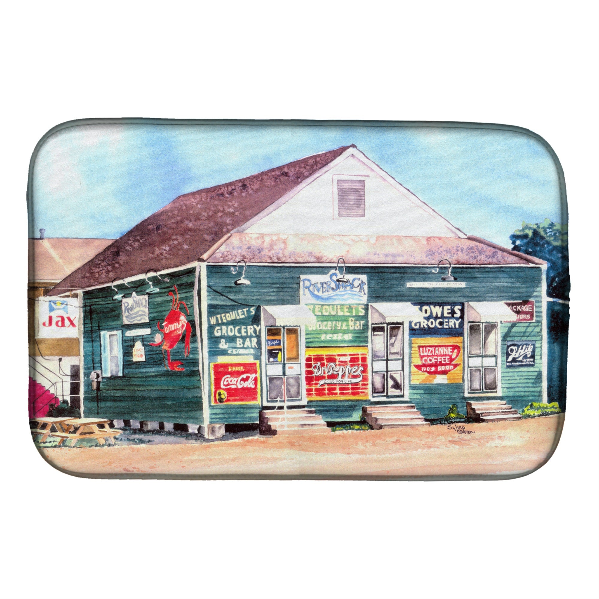 Caroline'S Treasures Rivershack Dish Drying Mat, 14 X 21, Multicolor