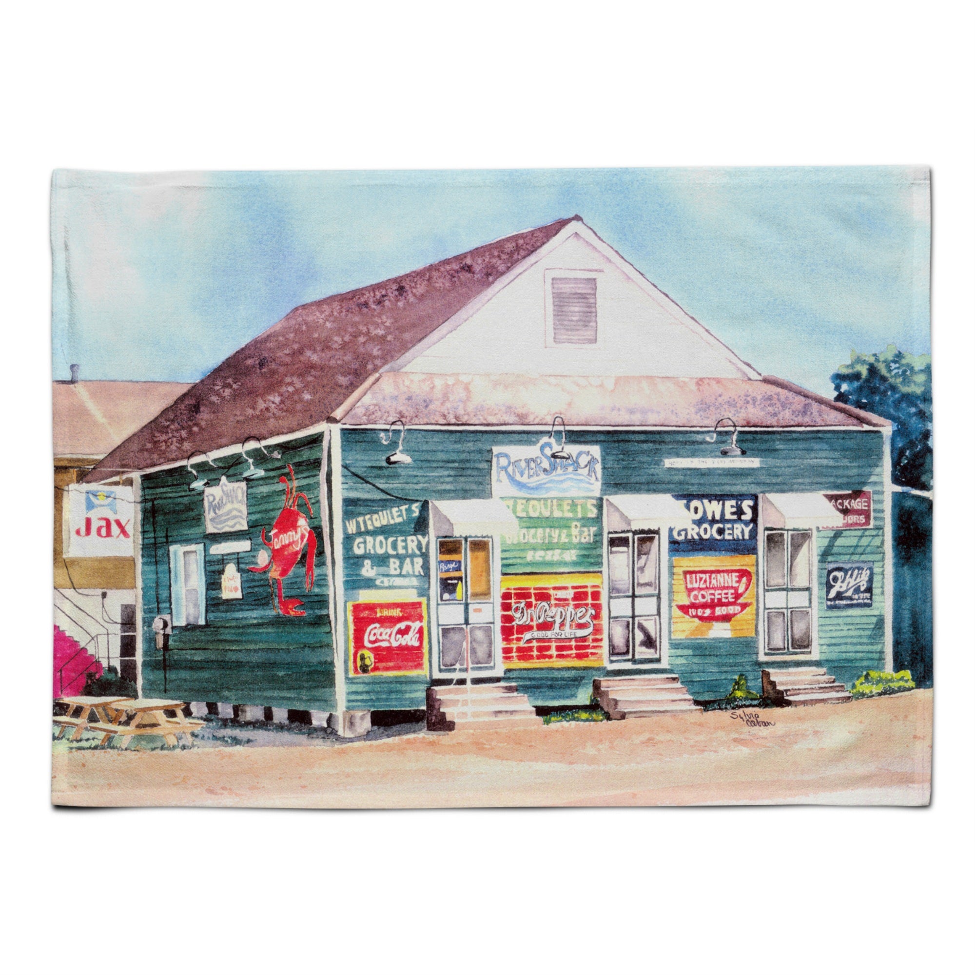 Caroline'S Treasures 8704Plmt River Shack Fabric Placemat, Multicolor