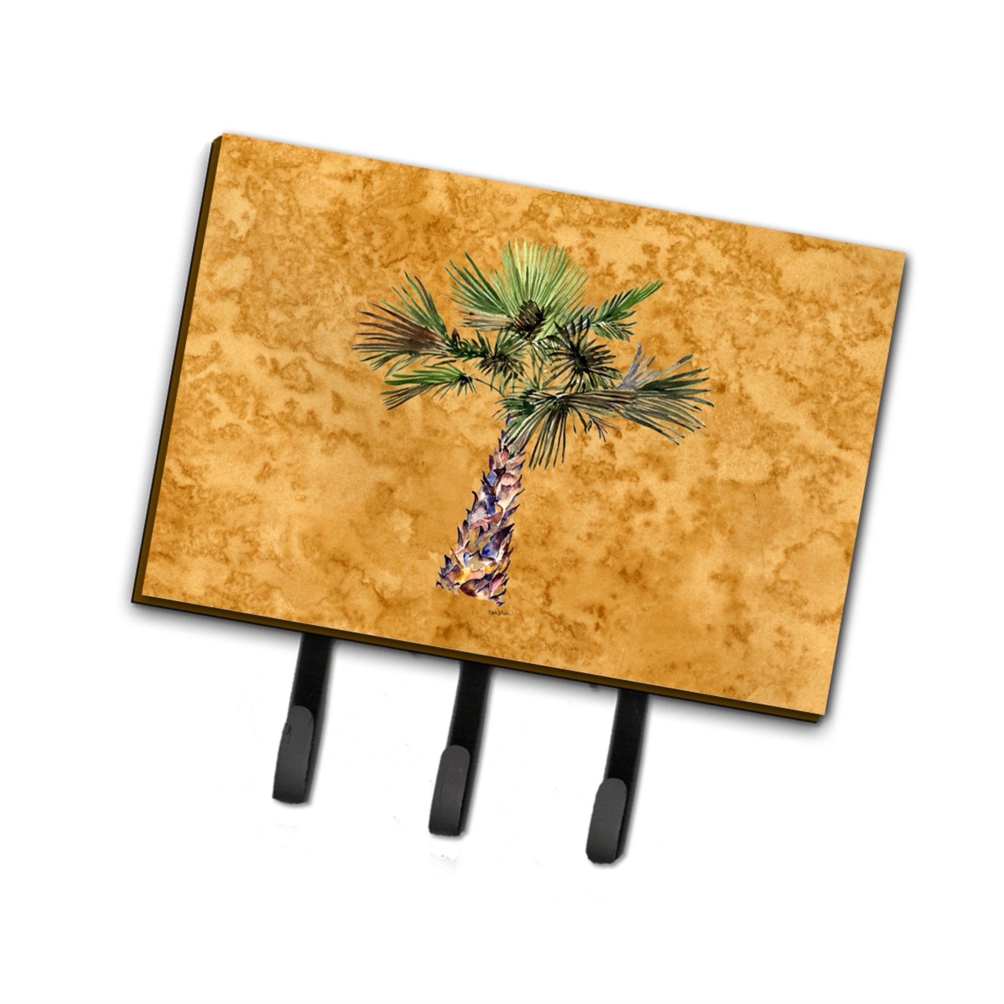 Caroline'S Treasures 8706Th68 Palm Tree On Gold Leash Or Key Holder, Large, Multicolor