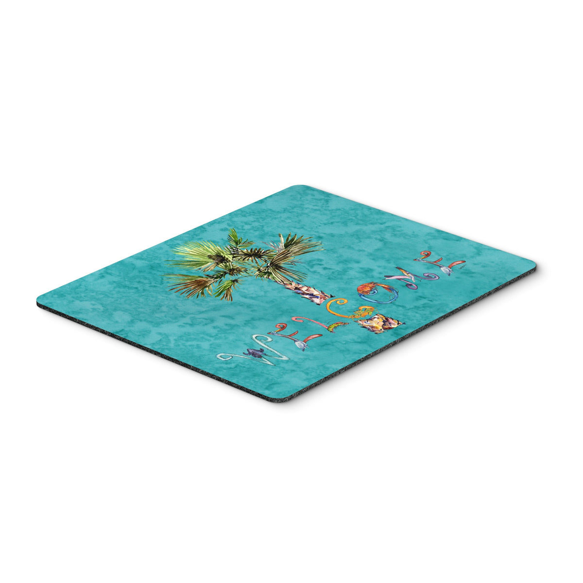 Caroline'S Treasures Welcome Palm Tree On Teal Mouse Pad/Hot Pad/Trivet (8711Mp)
