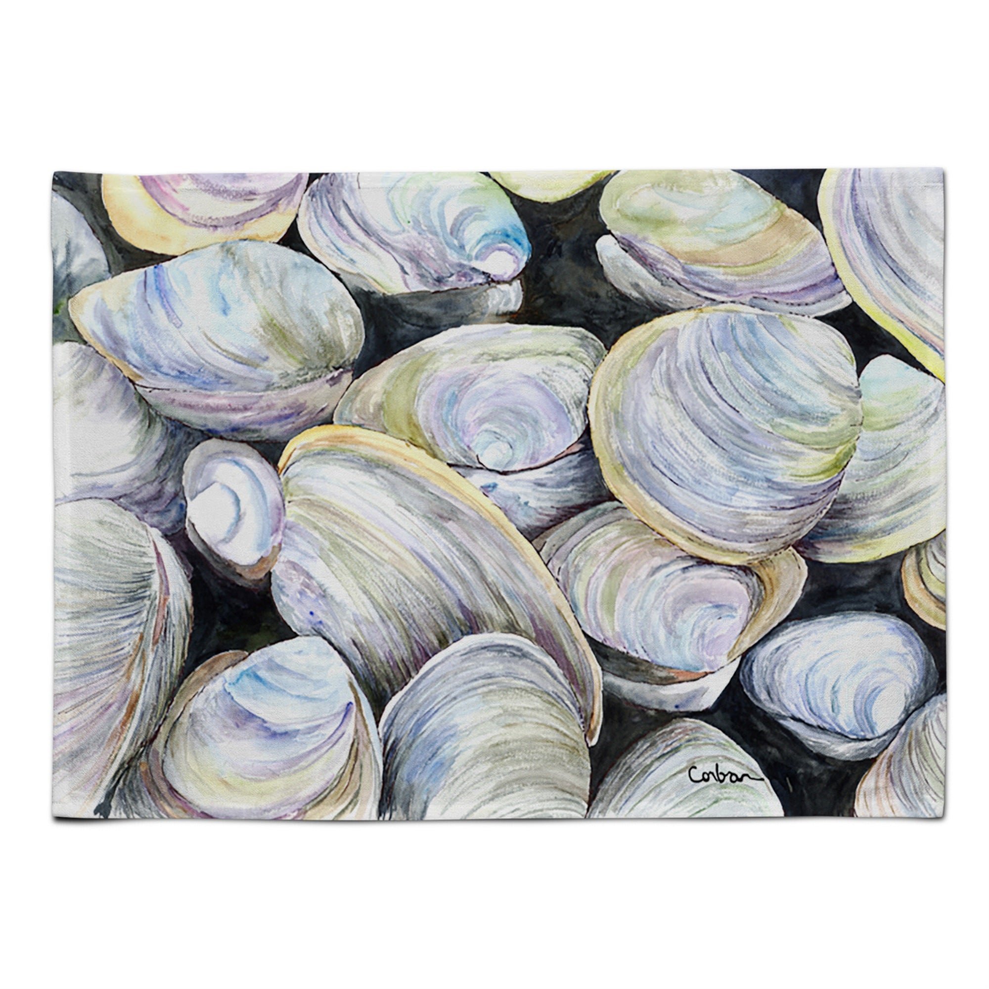 Caroline'S Treasures 8714Plmt Clam Quahog Fabric Placemat, Multicolor
