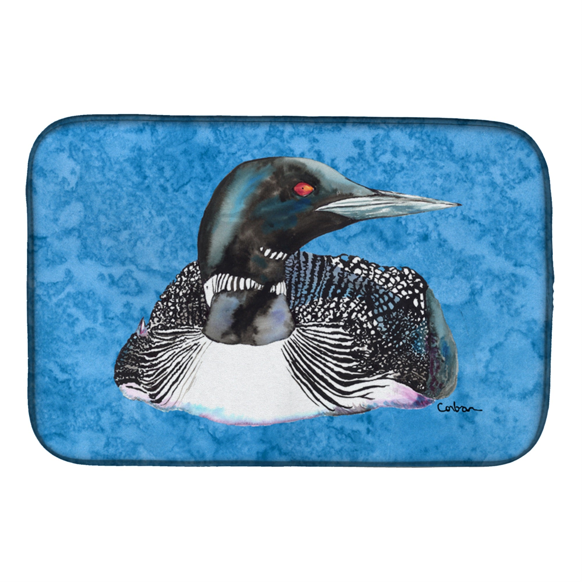 Caroline'S Treasures Loon Dish Drying Mat, 14 X 21, Multicolor