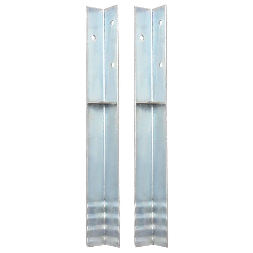 Vidaxl L-Shaped Ground Anchors 2 Pcs Galvanized Steel 2X2X19.7