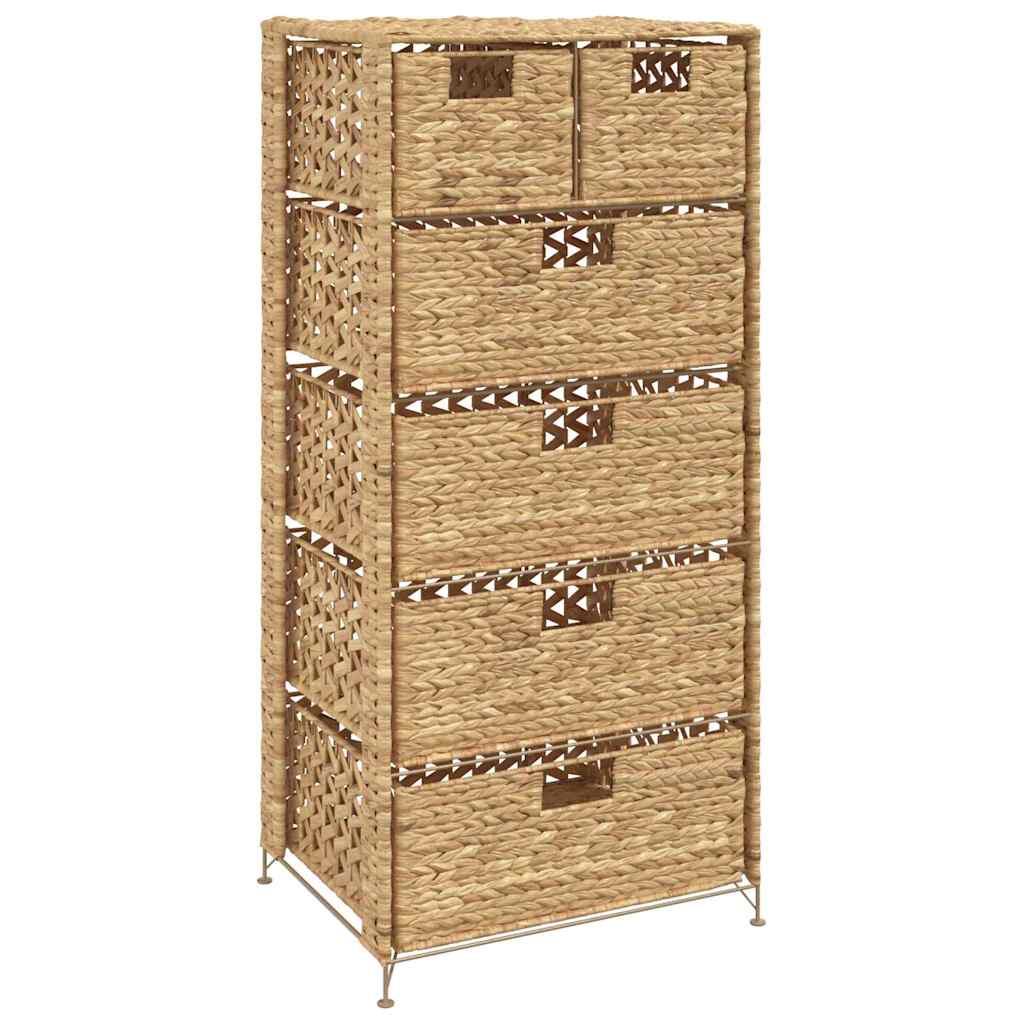 Vidaxl Storage Unit With 6 Baskets 18.5X14.6X39.4 Water Hyacinth