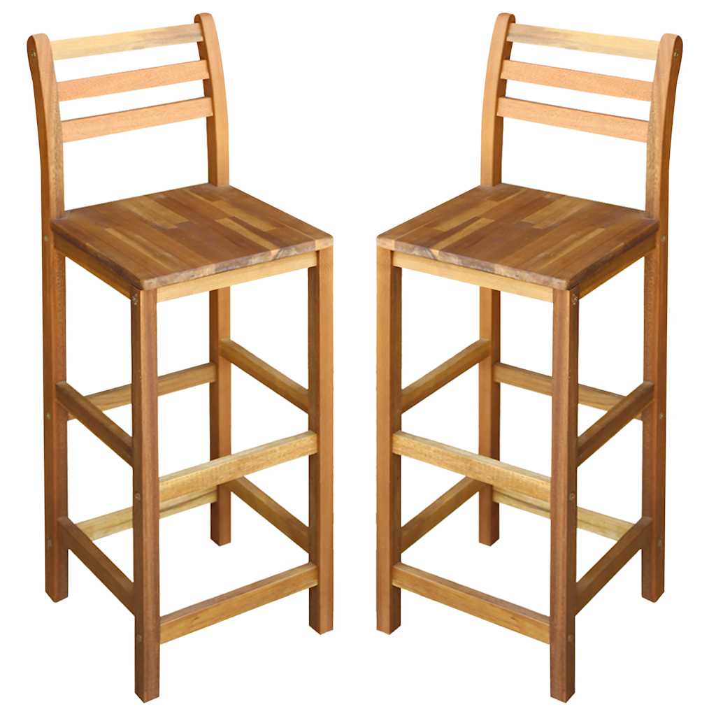 Vidaxl Bar Chairs 2 Pcs Solid Acacia Wood