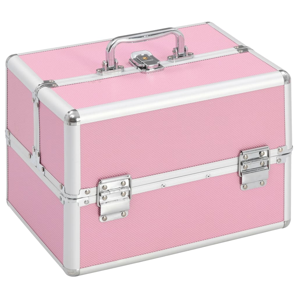 Vidaxl Make-Up Case 8.7X11.8X8.3 Pink Aluminum