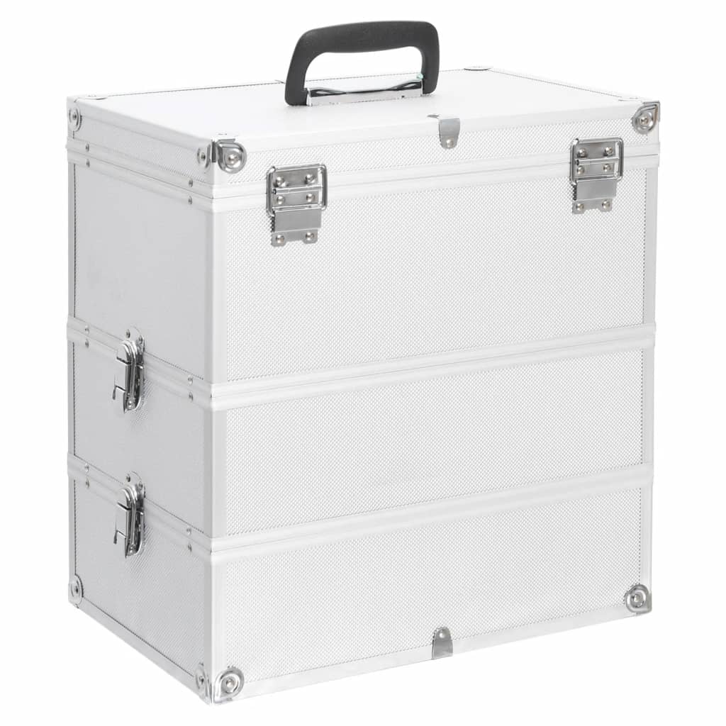 Vidaxl Make-Up Case 14.6X9.4X15.7 Silver Aluminum