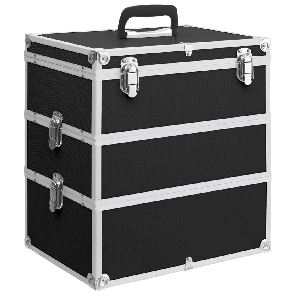 Vidaxl Make-Up Case 14.6X9.4X15.7 Black Aluminum