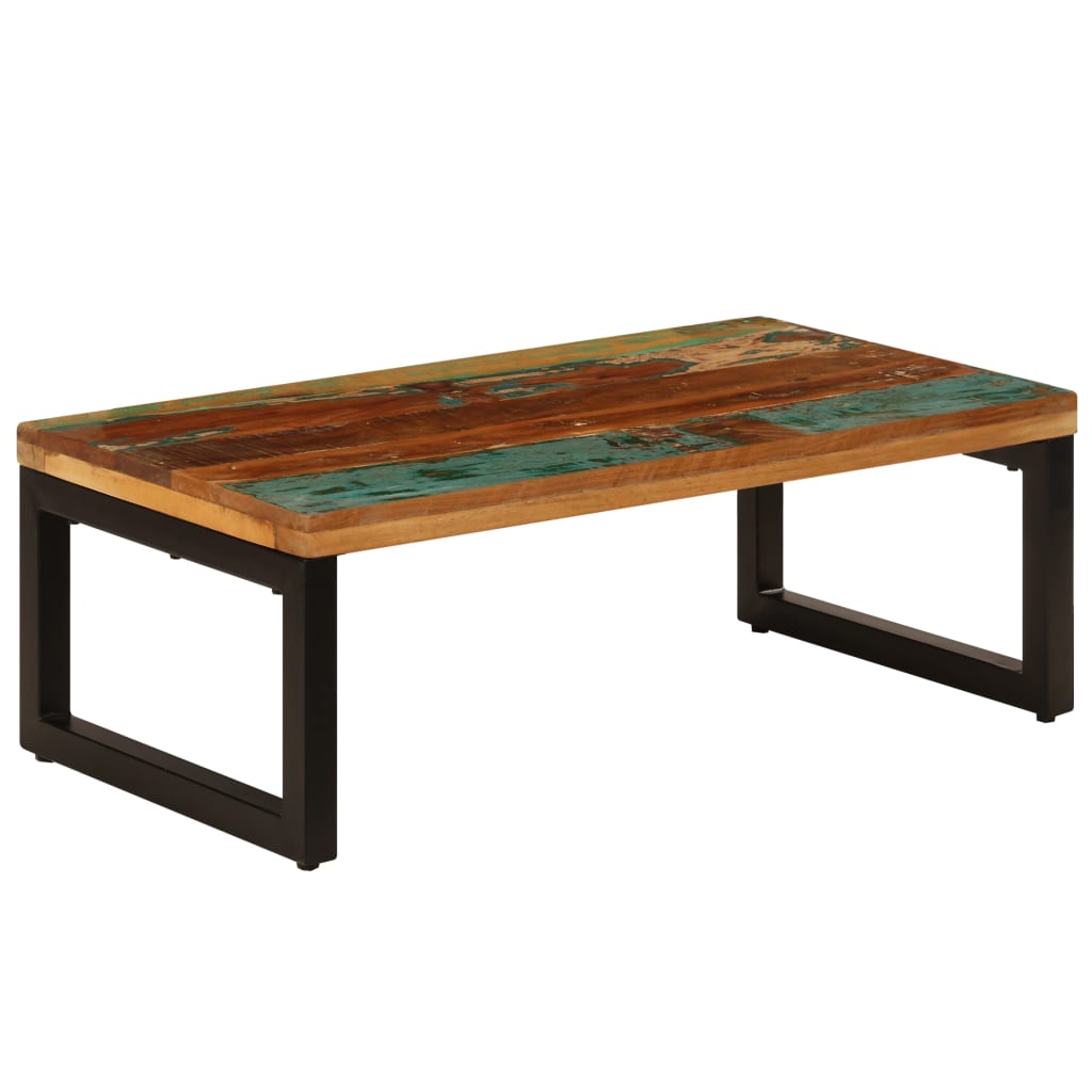 Vidaxl Coffee Table 39.4X19.7X13.8 Solid Reclaimed Wood And Steel