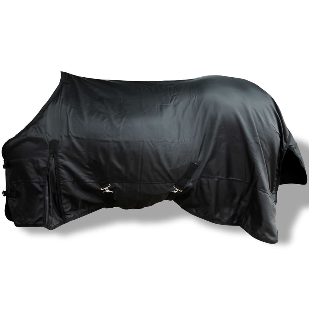 Vidaxl Fleece Rug Double Layers With Surcingles 53.1 Black