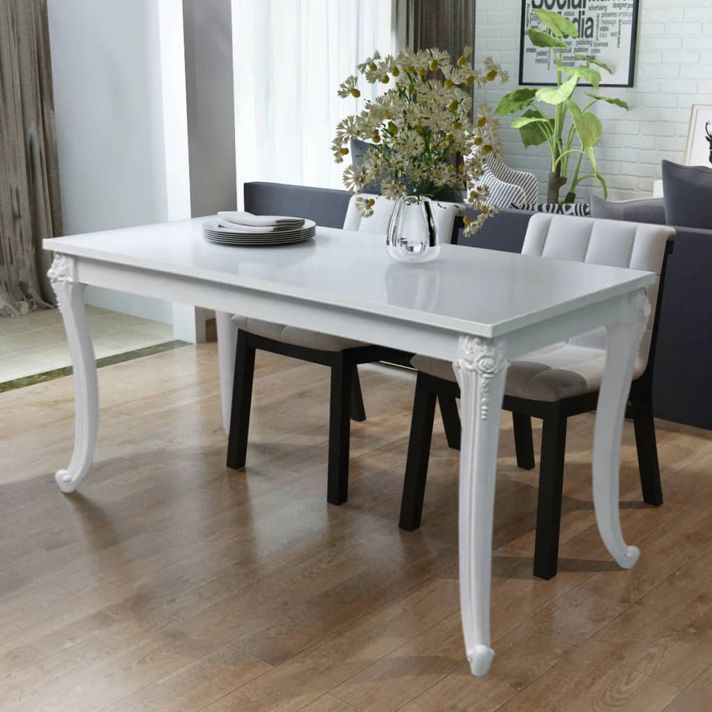 Vidaxl Dining Table 45.7X26X30 High Gloss White