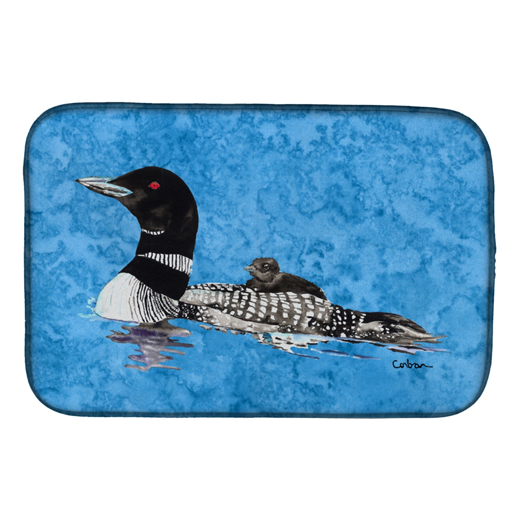Caroline'S Treasures Momma And Baby Loon Dish Drying Mat, 14 X 21, Multicolor