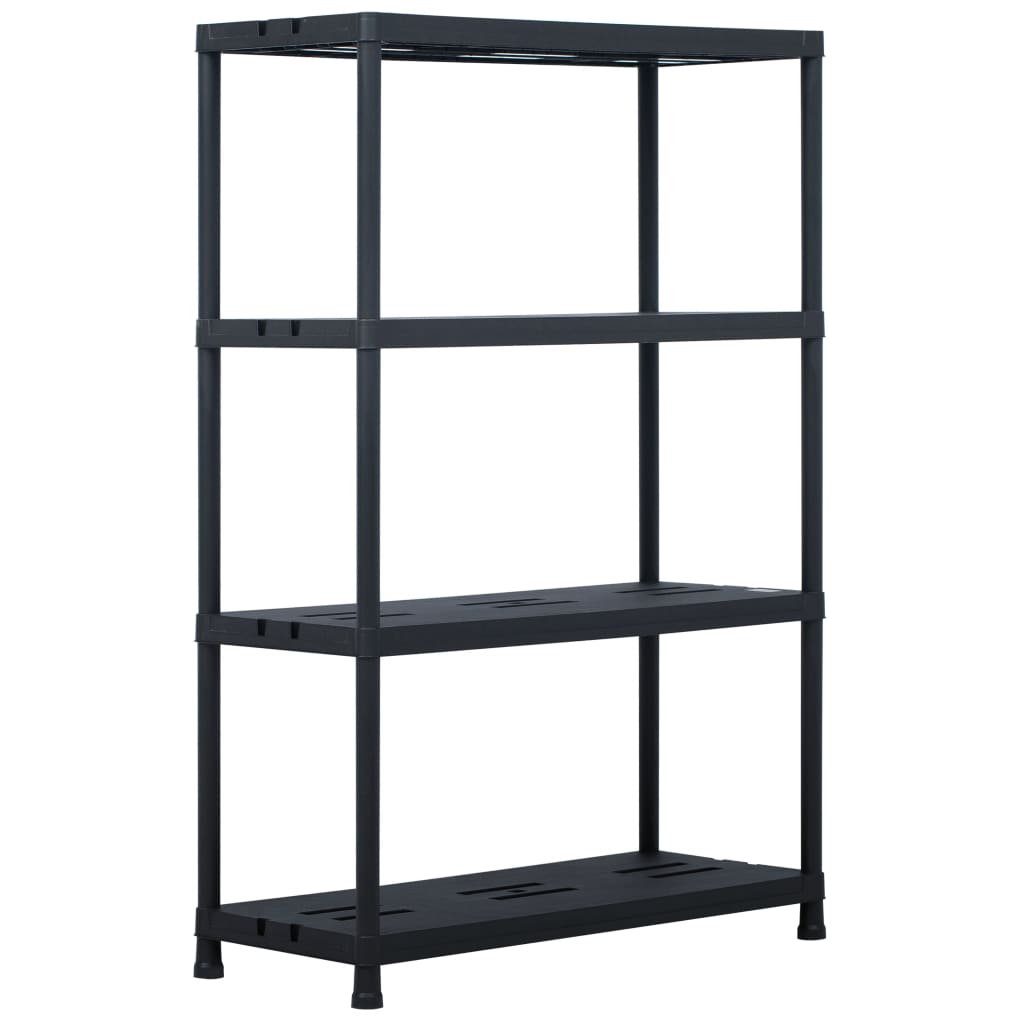 Vidaxl Storage Shelf Rack Black 485 Lb 35.4X15.7X54.3 Plastic