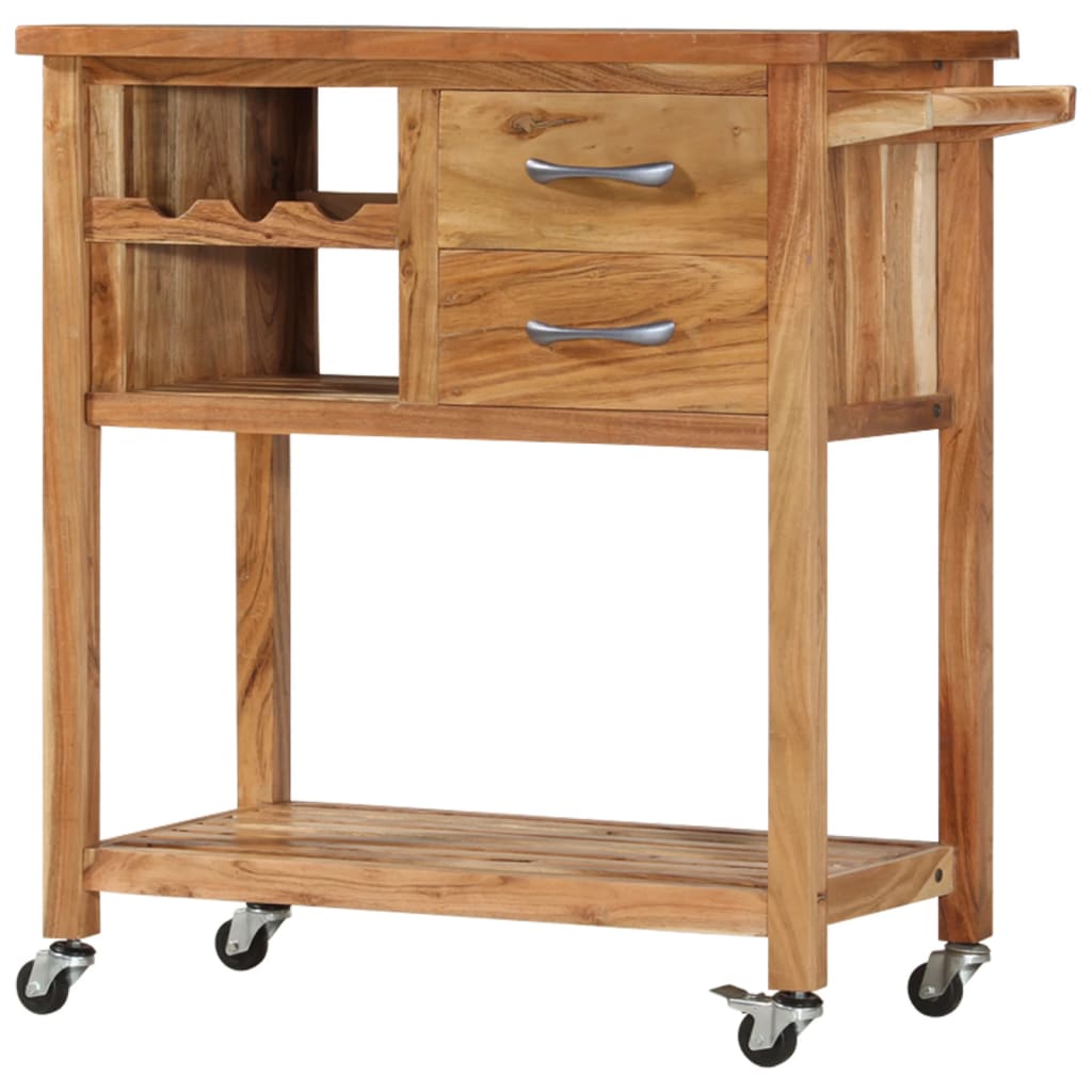 Vidaxl Kitchen Trolley 31.5X17.7X35.8 Solid Wood Acacia