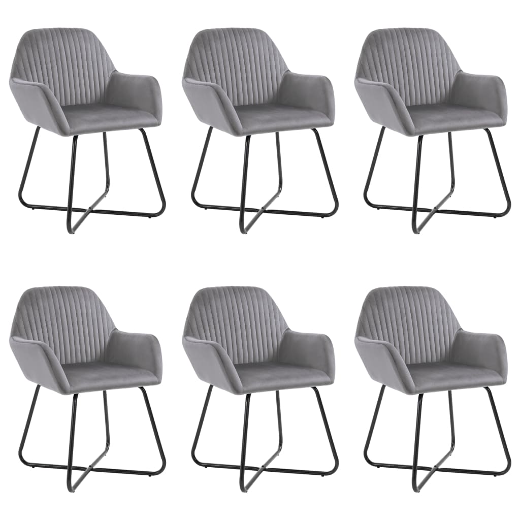 Vidaxl Dining Chairs 6 Pcs Gray Velvet