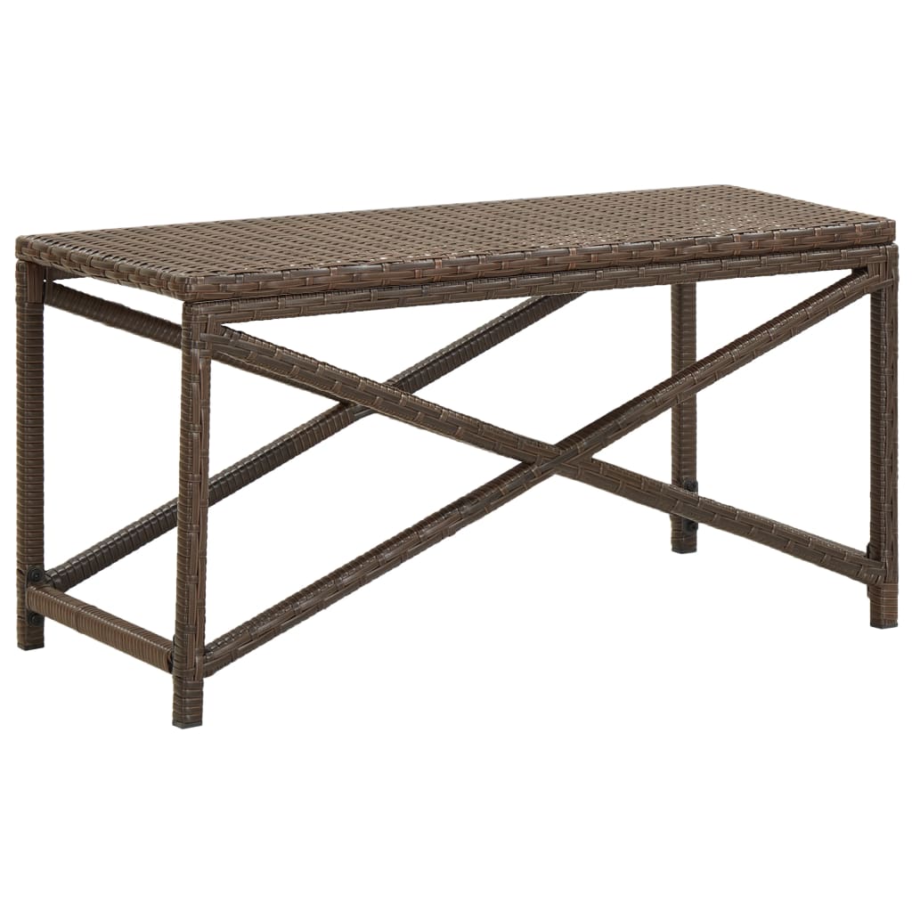 Vidaxl Patio Bench 31.5 Poly Rattan Brown