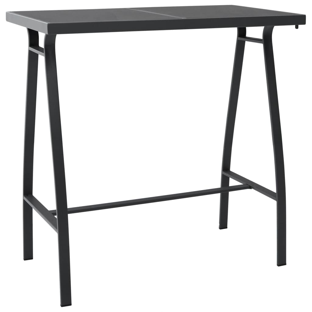 Vidaxl Patio Bar Table Black 43.3X23.6X43.3 Tempered Glass