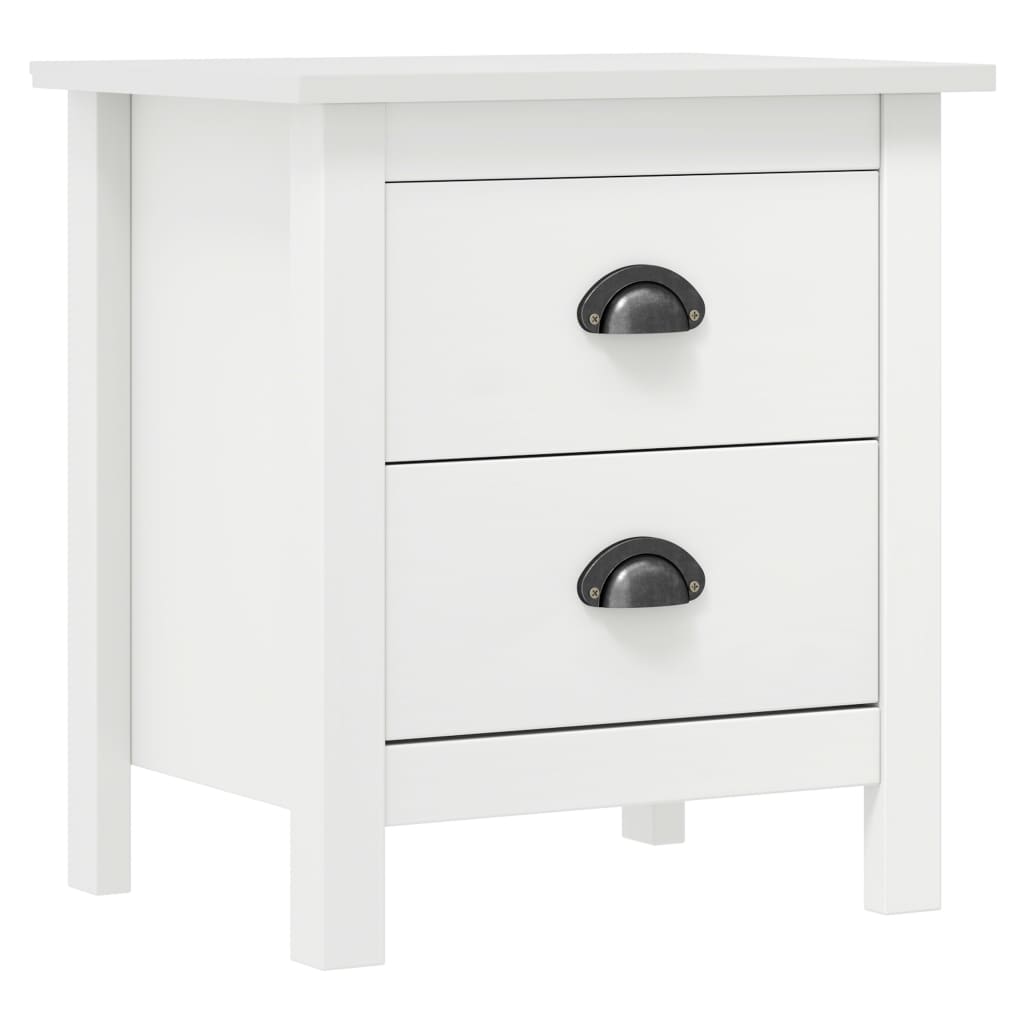 Vidaxl Bedside Cabinet Hill White 18.1X13.8X19.5 Solid Pine Wood