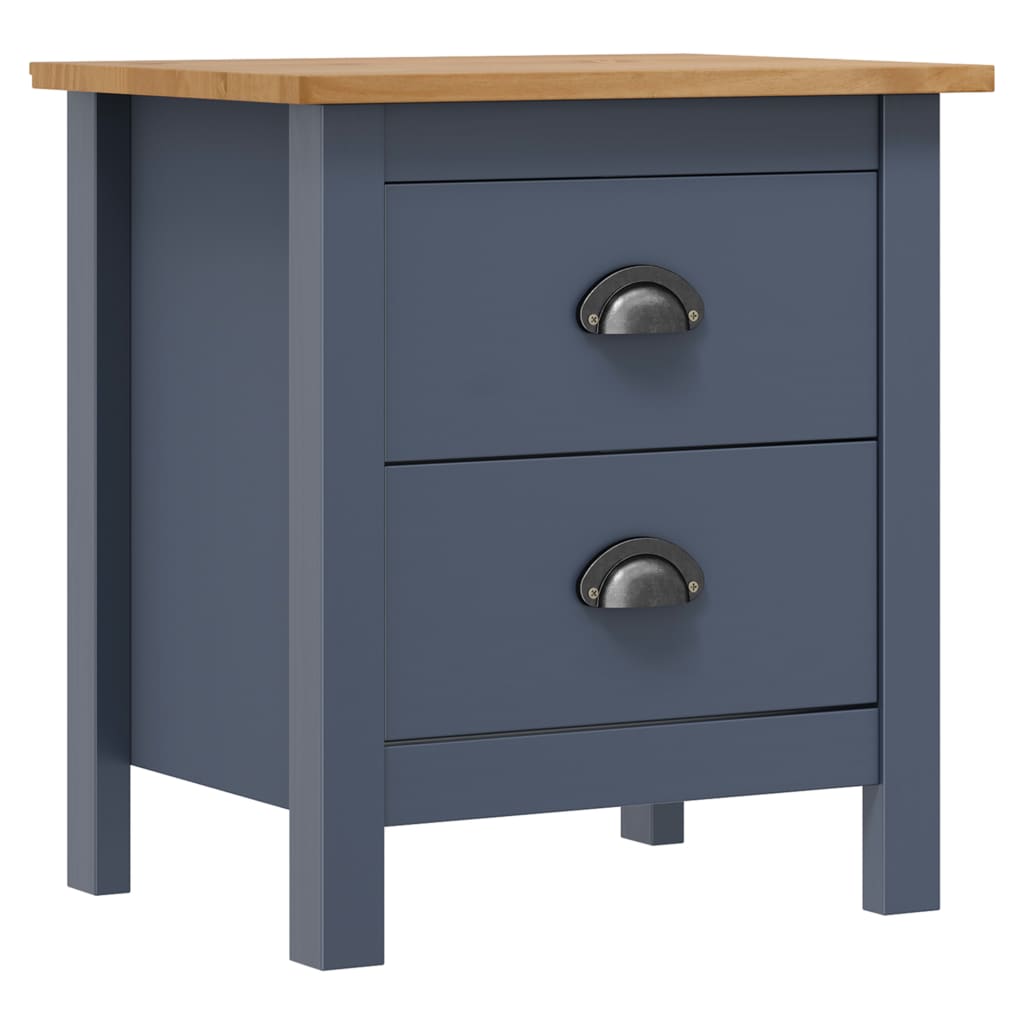 Vidaxl Bedside Cabinet Hill Gray 18.1X13.8X19.5 Solid Pine Wood
