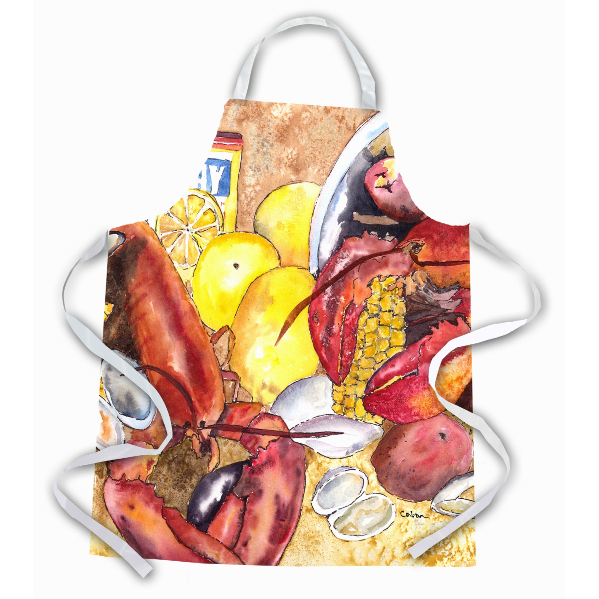 Caroline'S Treasures 8719Apron Lobster Bake With Old Bay Seasonings Apron, Large, Multicolor