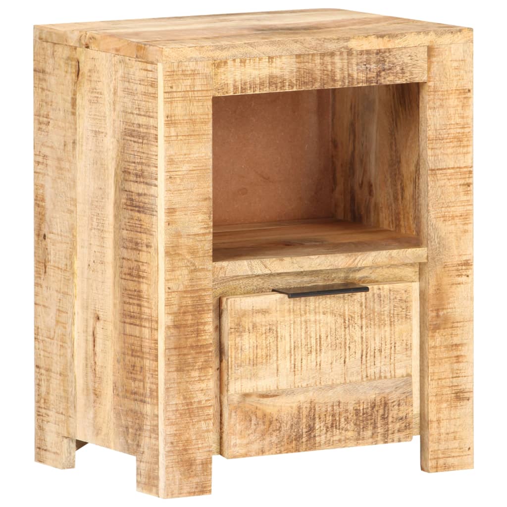 Vidaxl Bedside Cabinet 15.7X11.8X19.7 Rough Mango Wood