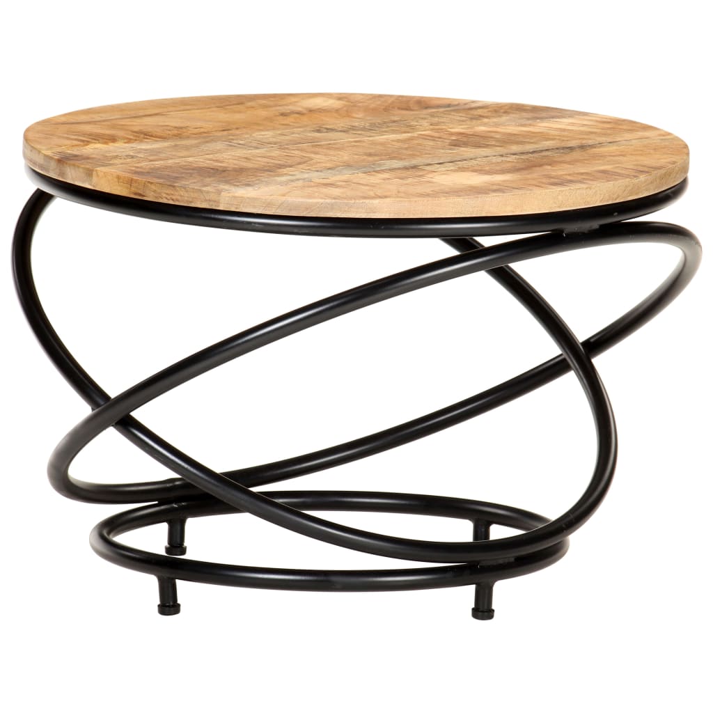 Vidaxl Coffee Table Black 23.6X23.6X15.7 Solid Rough Mango Wood