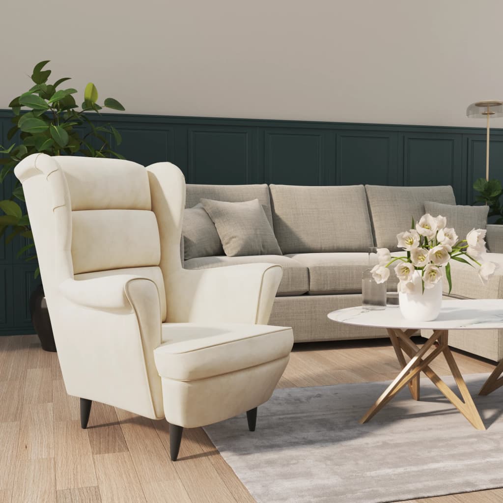 Vidaxl Armchair Cream White Velvet