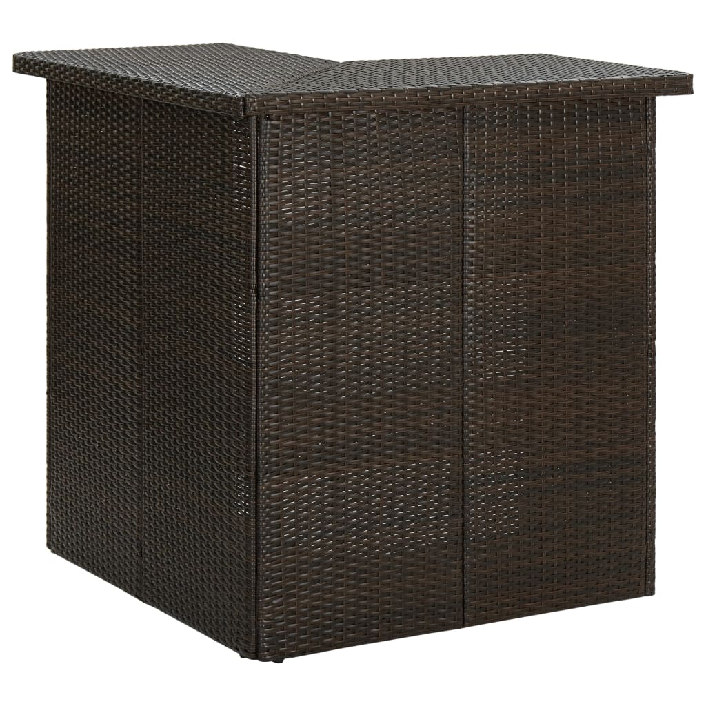 Vidaxl Corner Bar Table Brown 39.4X19.7X41.3 Poly Rattan