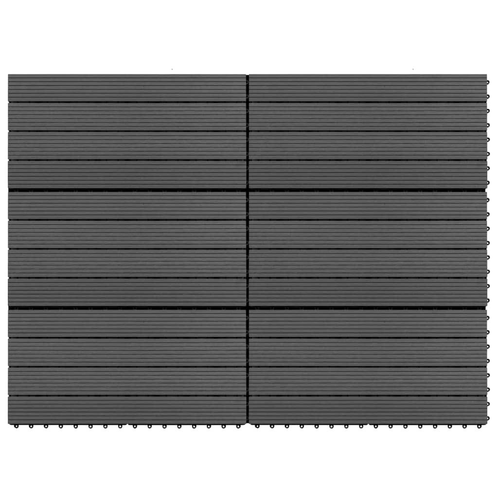 Vidaxl Decking Tiles 6 Pcs Wpc 23.6X11.8 11.6 Ft Black