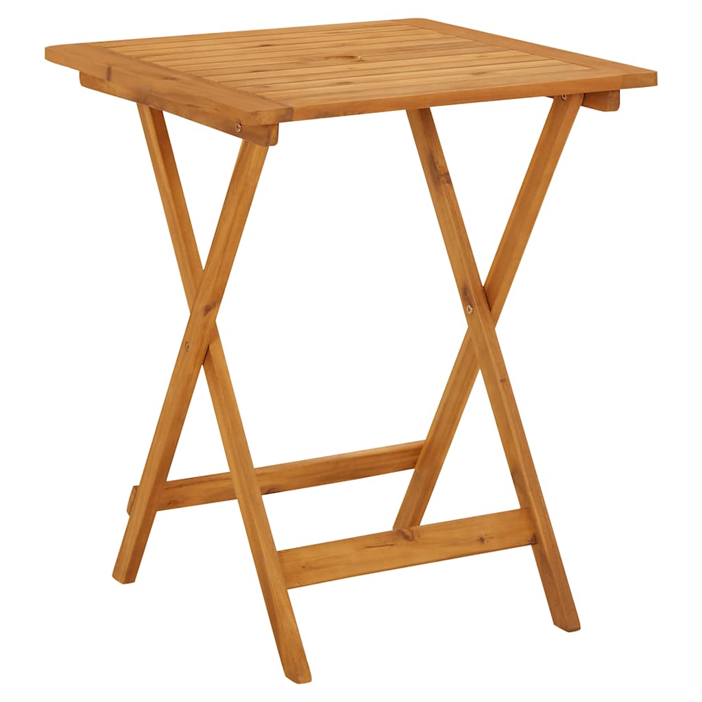 Vidaxl Folding Patio Table 23.6X23.6X29.5 Solid Acacia Wood