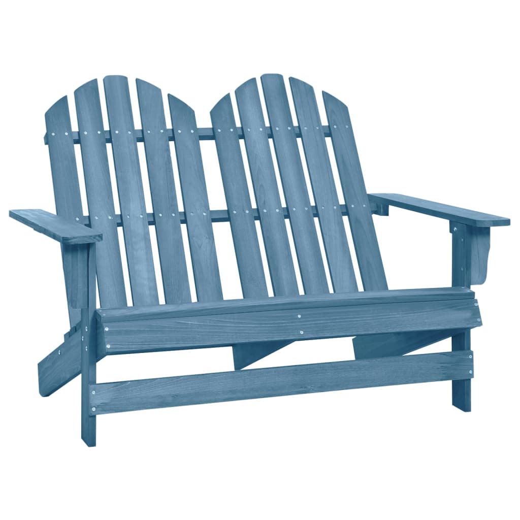 Vidaxl 2-Seater Patio Adirondack Chair Solid Wood Fir Blue